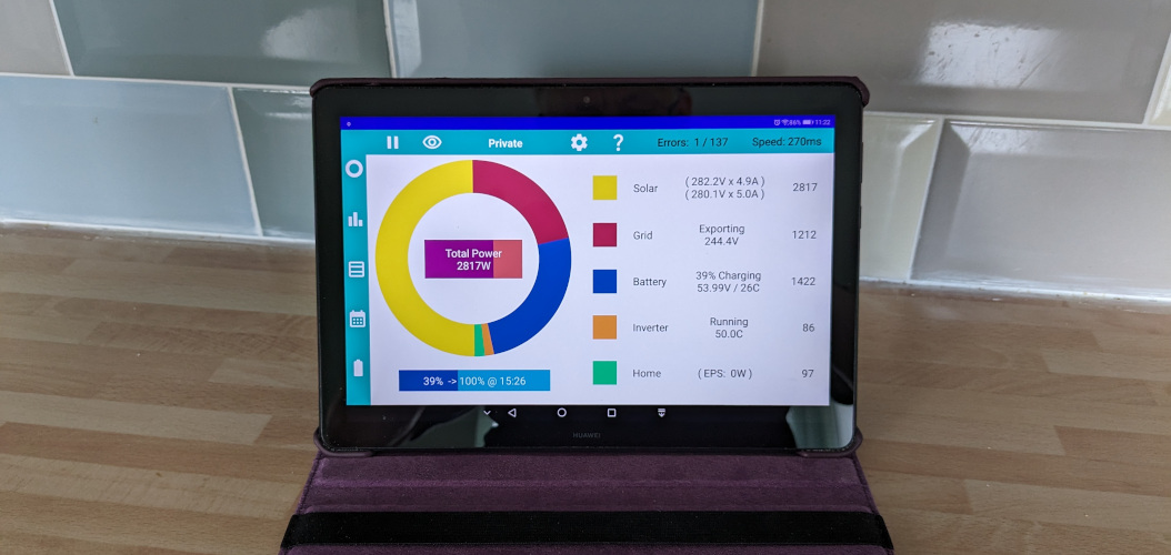 Android Tablet displaying this app