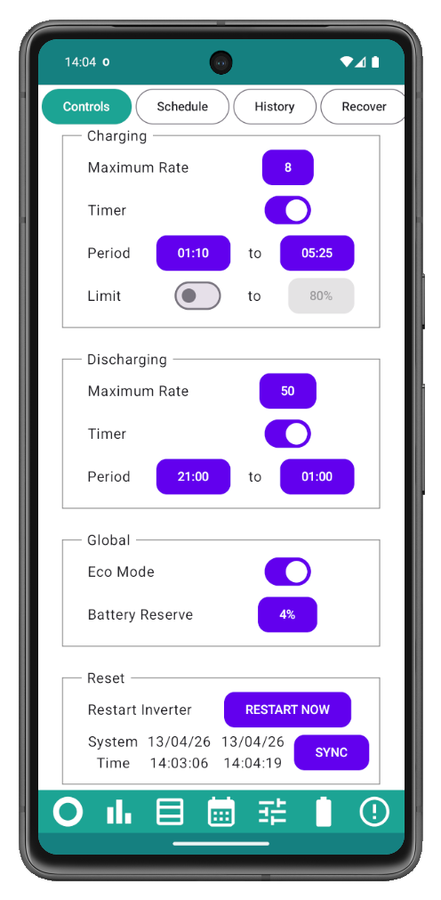 Example phone display