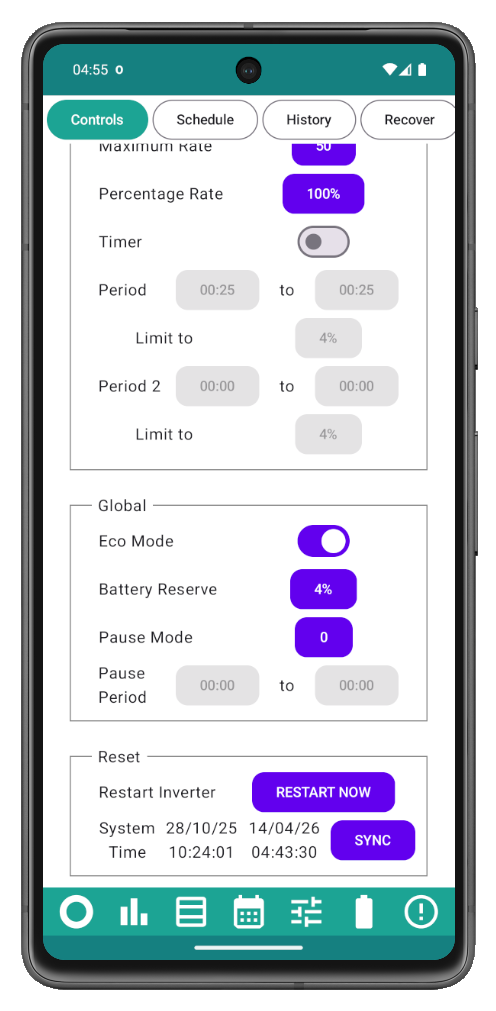 Example phone display