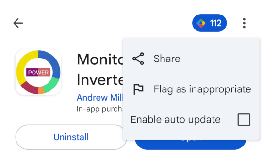 Play Store listing